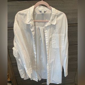 Old Navy white button down shirt | The Boyfriend Shirt | XXL